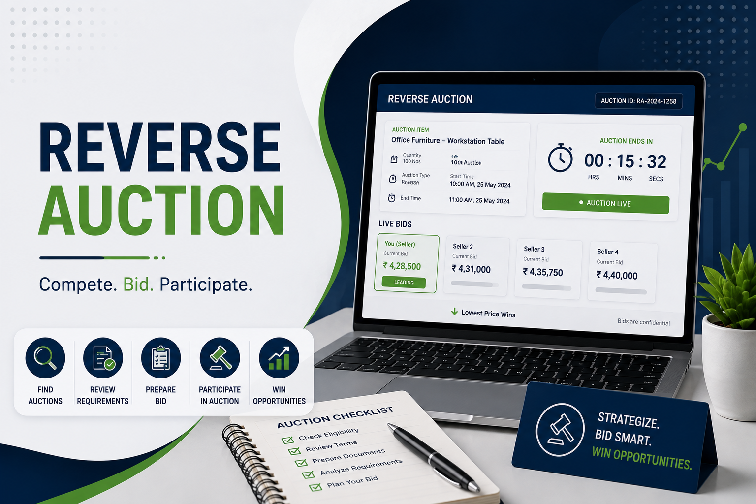 GeM Reverse Auction Participation